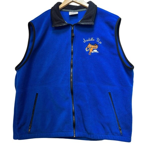 Timberline Mens Fleece Vest Jacket Size XL Blue Saddle Up Full Zip Outdoors - Picture 1 of 11
